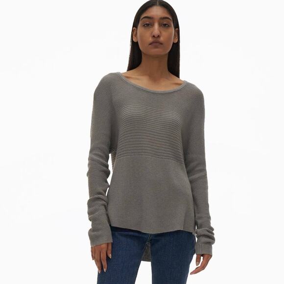 Helmut Lang Gray Textured Knit High Low Sweater Size Small - Picture 1 of 7